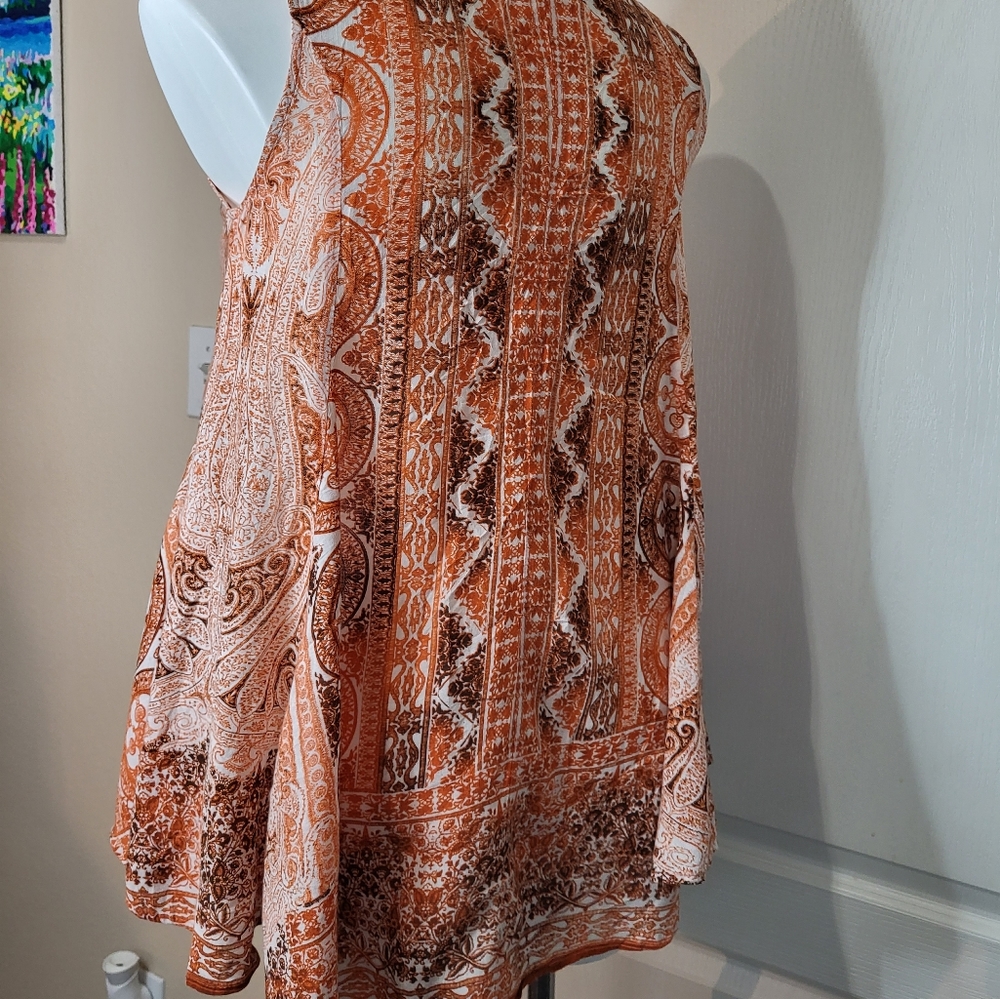 Label Ritu Kumar Orange Sleeveless Top - Picture 5 of 10